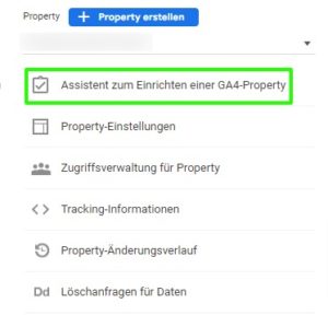 auf GA4 mit Einrichtungsassistent