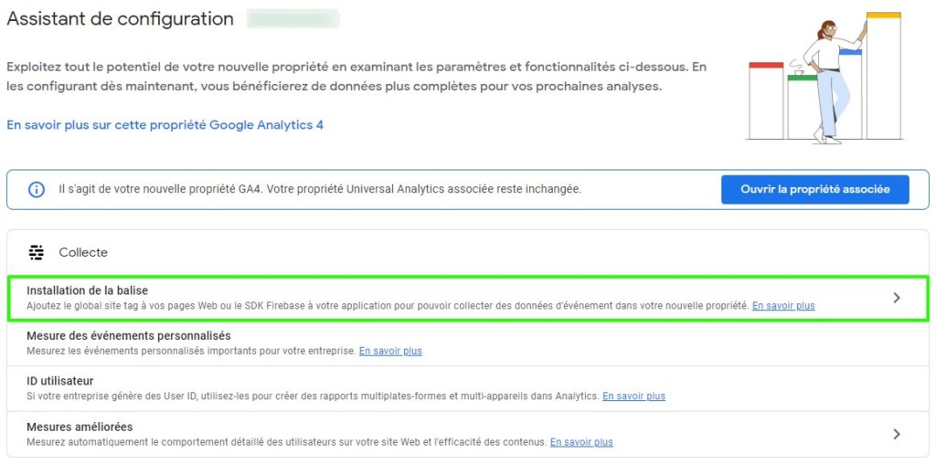 Sélection de la méthode de collecte depuis l'assistant de configuration